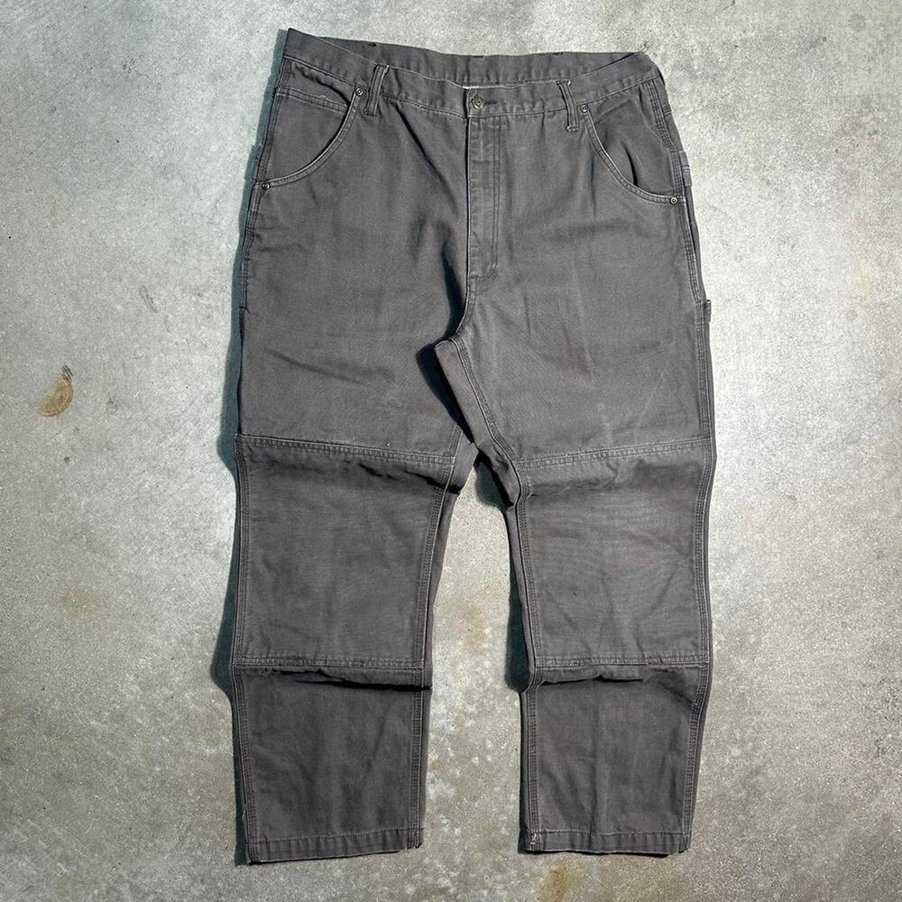 Vintage Key Chocolate Brown Double Knees Carpenter Pants Mens 38x30 Denim Jeans